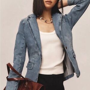 Dear John Anthropologie  Blue Denim Minah Blazer Jacket-women’s small